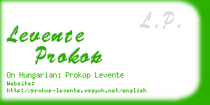 levente prokop business card